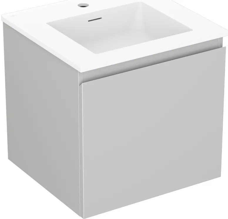 Mexen Orio szafka łazienkowa 50 cm z umywalką Otis, 1 szuflada, szara mat/biała mat - 91A10-05047-1-BF62-W18M01
