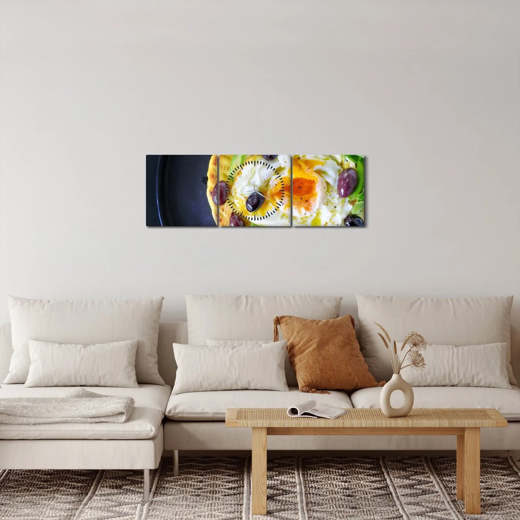 Obraz zdrowego naleśnika (z zegarem) (90x30 cm)