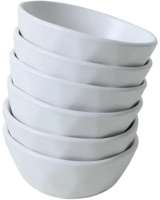 Zestaw 6 misek kamionkowych Facetta 12 cm, biały