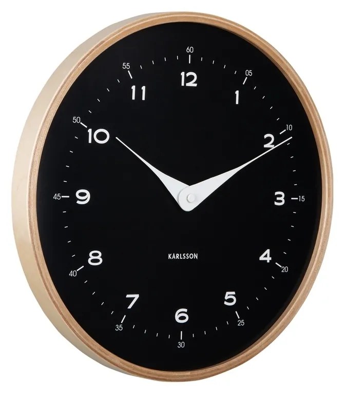 Karlsson 5995BK designerski zegar ścienny czarny,średnica 30 cm