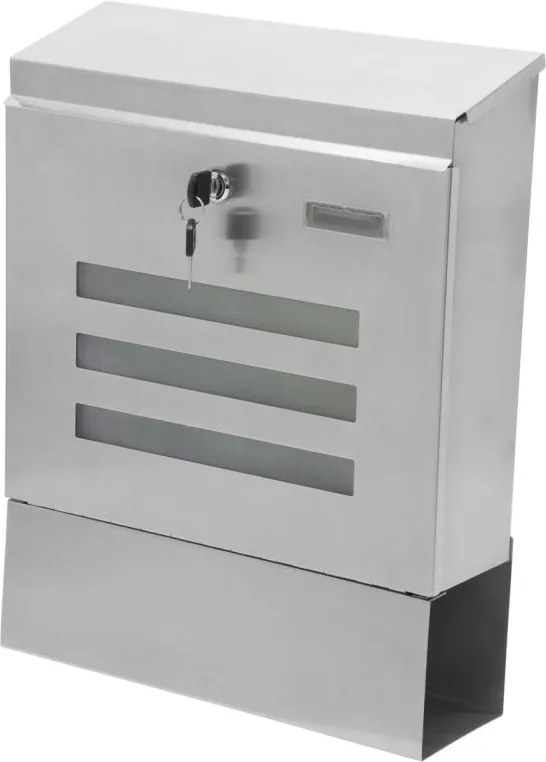 Wisząca skrzynka na listy ze stali nierdzewnej 35 x 44 x 11 cm