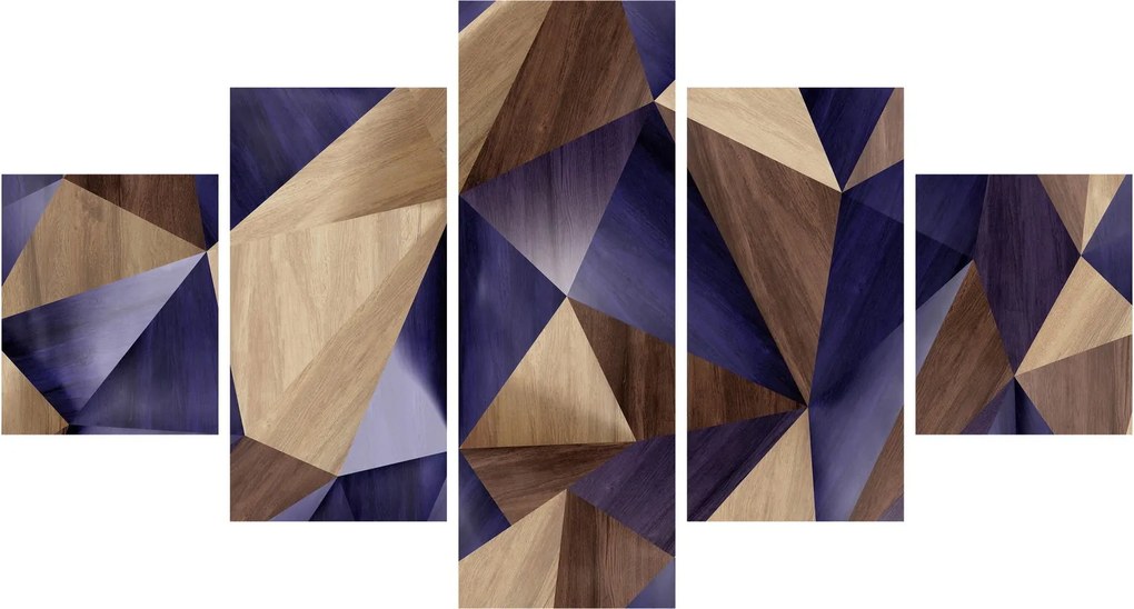 Obraz - 3D drewniane trójkąty (125x70 cm)