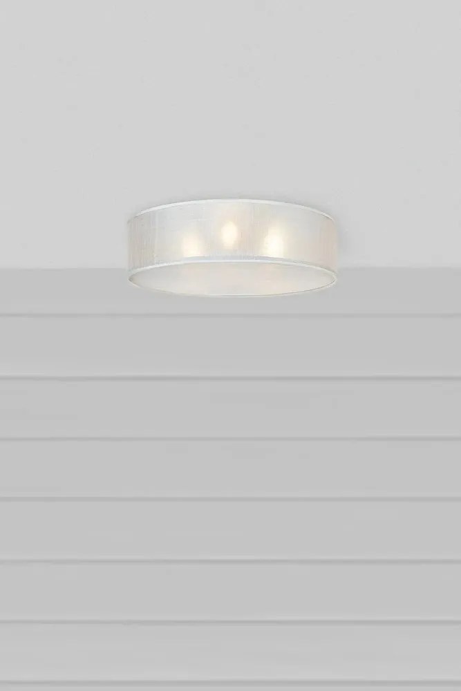 Biała lampa sufitowa z tekstylnym kloszem Haru – Markslöjd