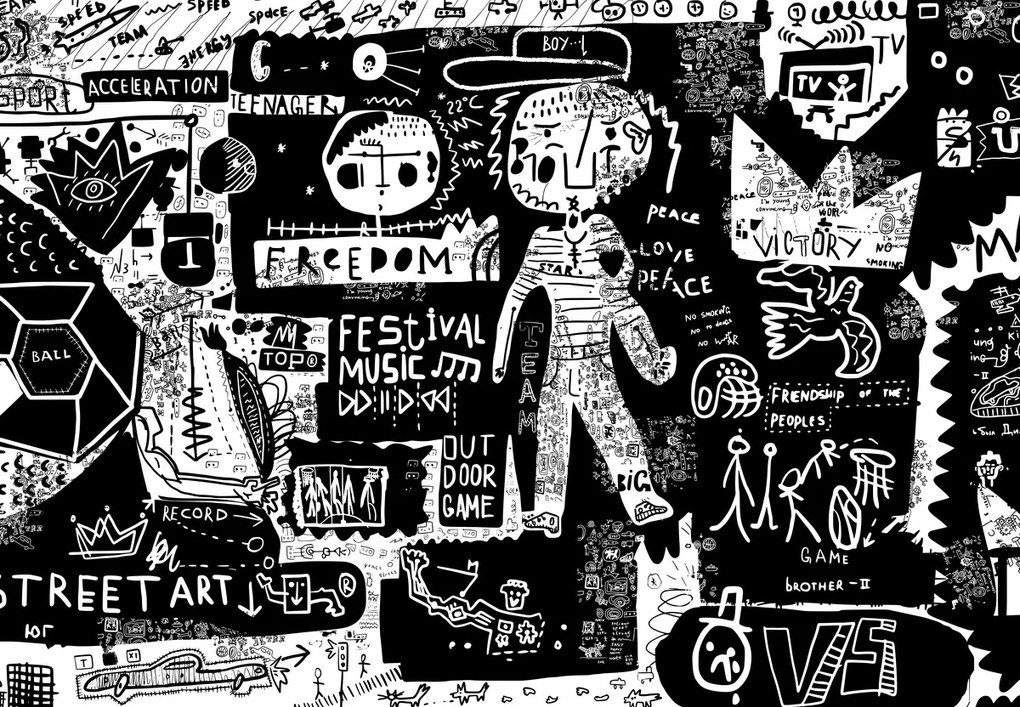 Fototapeta - Street art, napisy i wzory (196x136 cm)