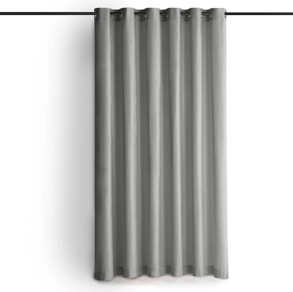 Szara aksamitna zasłona częściowo zaciemniająca (dimout) 140x300 cm Velto – Filumi