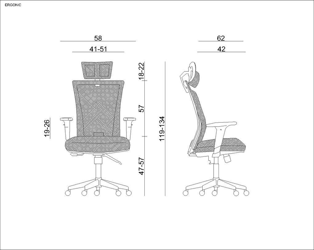 Ergonomiczne krzesło biurowe Ergonic, zgodne z normą BHP