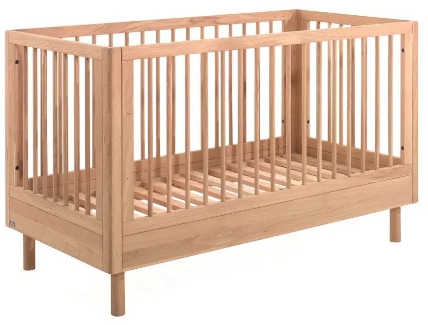 Łóżeczko z litego drewna dębowego 70x140 cm w naturalnym kolorze Forrest – Vipack