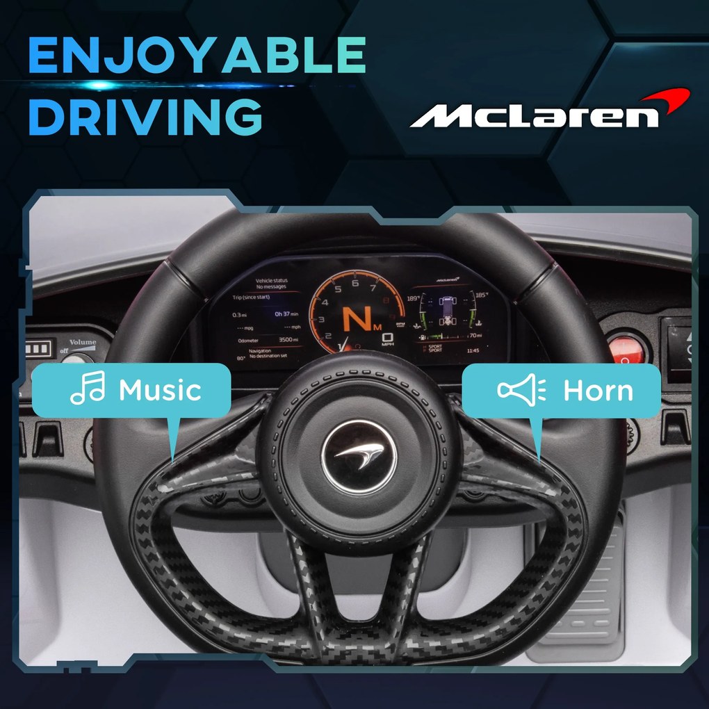 AIYAPLAY Dziecięce Auto Elektryczne z Drzwiami Skrzydłowymi, sterowalne, z miękkim startem i światłami LED, Białe