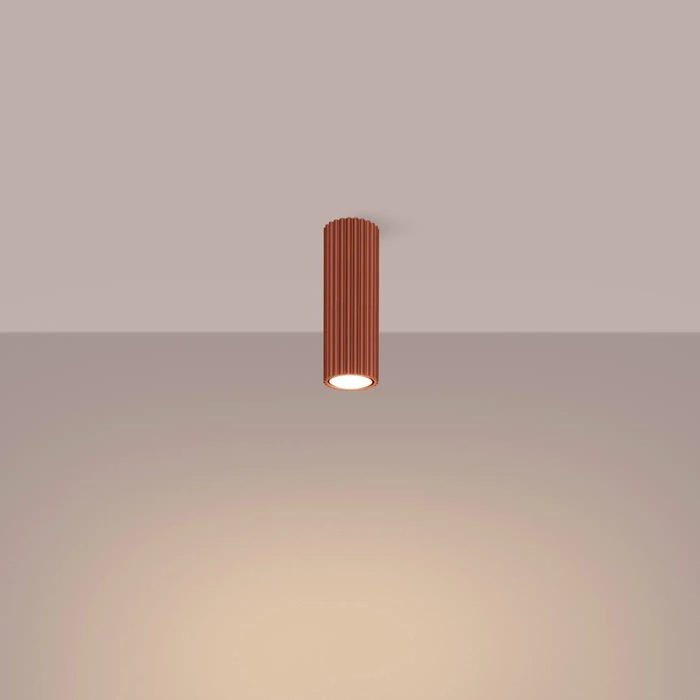 Plafon KARBON 20 ochra czerwona ryflowany SOLLUX LIGHTING