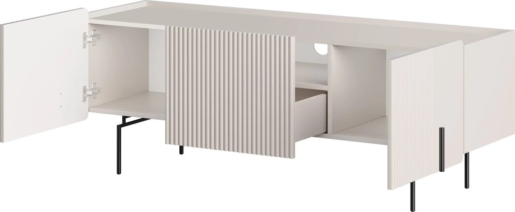 Szafka RTV Malmi 150 cm - kaszmir / czarne nóżki