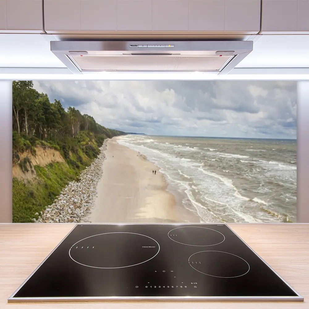 Szkło do Kuchni na Ścianę Samotne Drzewo Nad Brzegiem