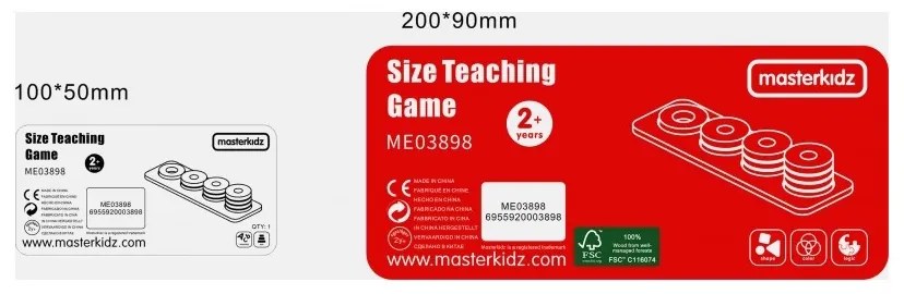 Masterkidz gra nauka liczenia kolorów rozmiarów układanka montessori