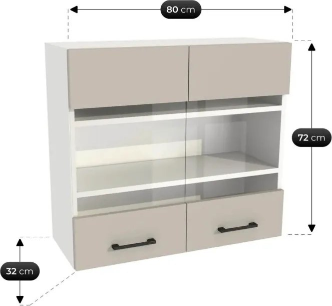 Zestaw Mebli Kuchennych MODERN 260 cm Kaszmir/Biały Nowoczesny