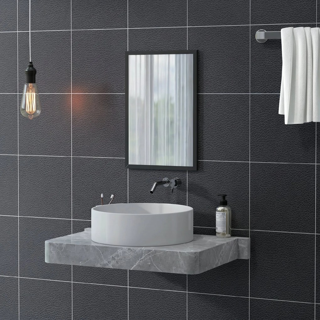 HOMCOM Lustro ścienne, 40 x 60 cm, dekoracyjne lustro wiszące, łatwy montaż, w zestawie śruby | Aosom PL