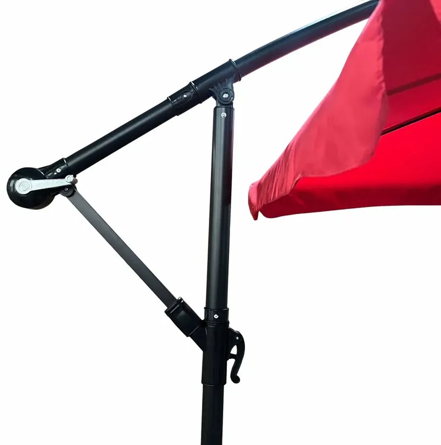 Czerwony parasol ogrodowy na wysięgniku - Epis