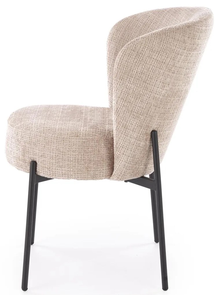 Krzesło tapicerowane tkanina beżowy K590