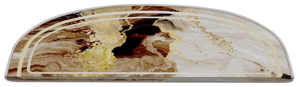 Brązowo-kremowe dywaniki na schody zestaw 16 szt. 20x65 cm Golden Marble – Vitaus