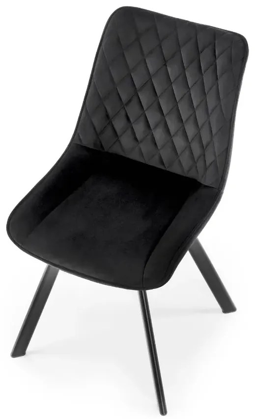 Krzesło tapicerowane K520 VELVET czarne obracane HALMAR