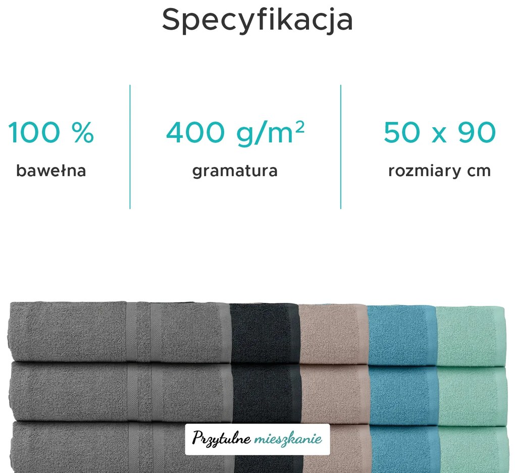 Ręcznik AQUELLA 50x90 cm brązowy, 100% bawełna