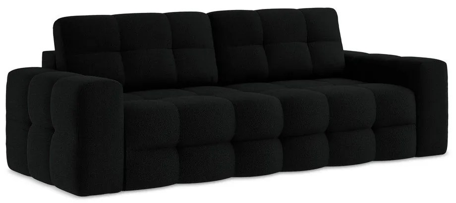 Czarna rozkładana sofa z materiału bouclé 255 cm Milu – Makamii