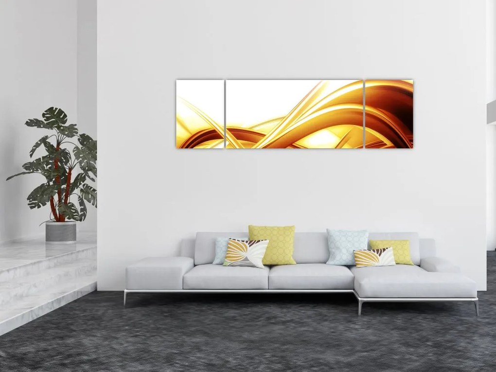Obraz - Żółta abstrakcja (170x50 cm)