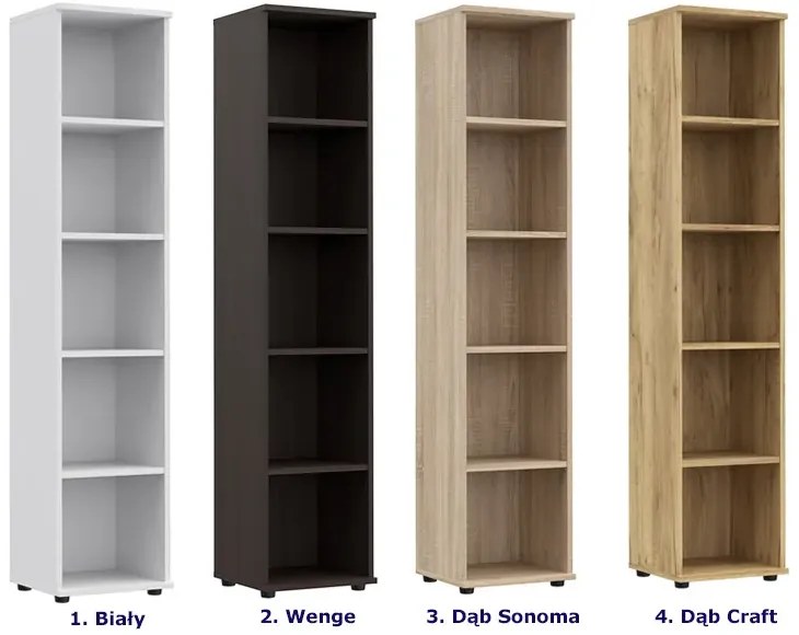 Minimalistyczny Regał Biurowy 5 Półek Wenge G9-C37