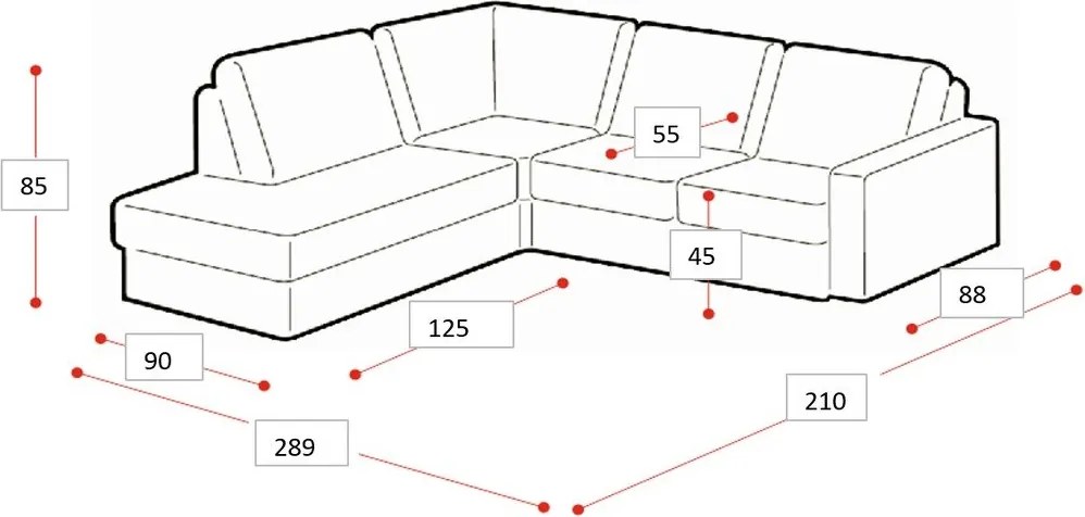 Zielony narożnik z tkaniny szenilowej (prawostronny/w kształcie litery L) Copenhagen – Scandic