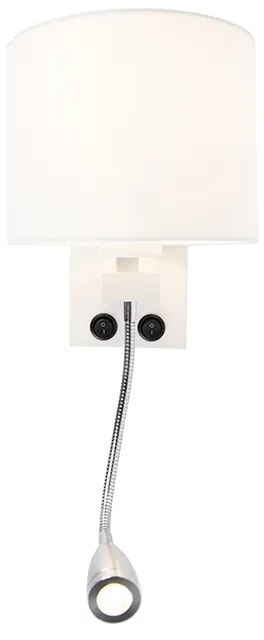 Nowoczesna lampa ścienna biała z białym kloszem - Brescia Nowoczesny Oswietlenie wewnetrzne