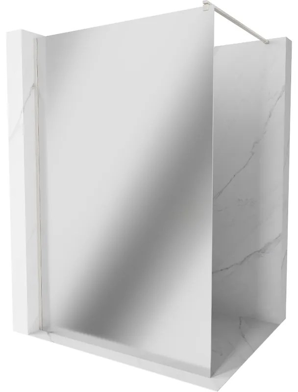 Mexen Kioto ścianka prysznicowa Walk-in 130 x 200 cm, lustro 8 mm, nikiel szczotkowany - 800-130-101-97-50