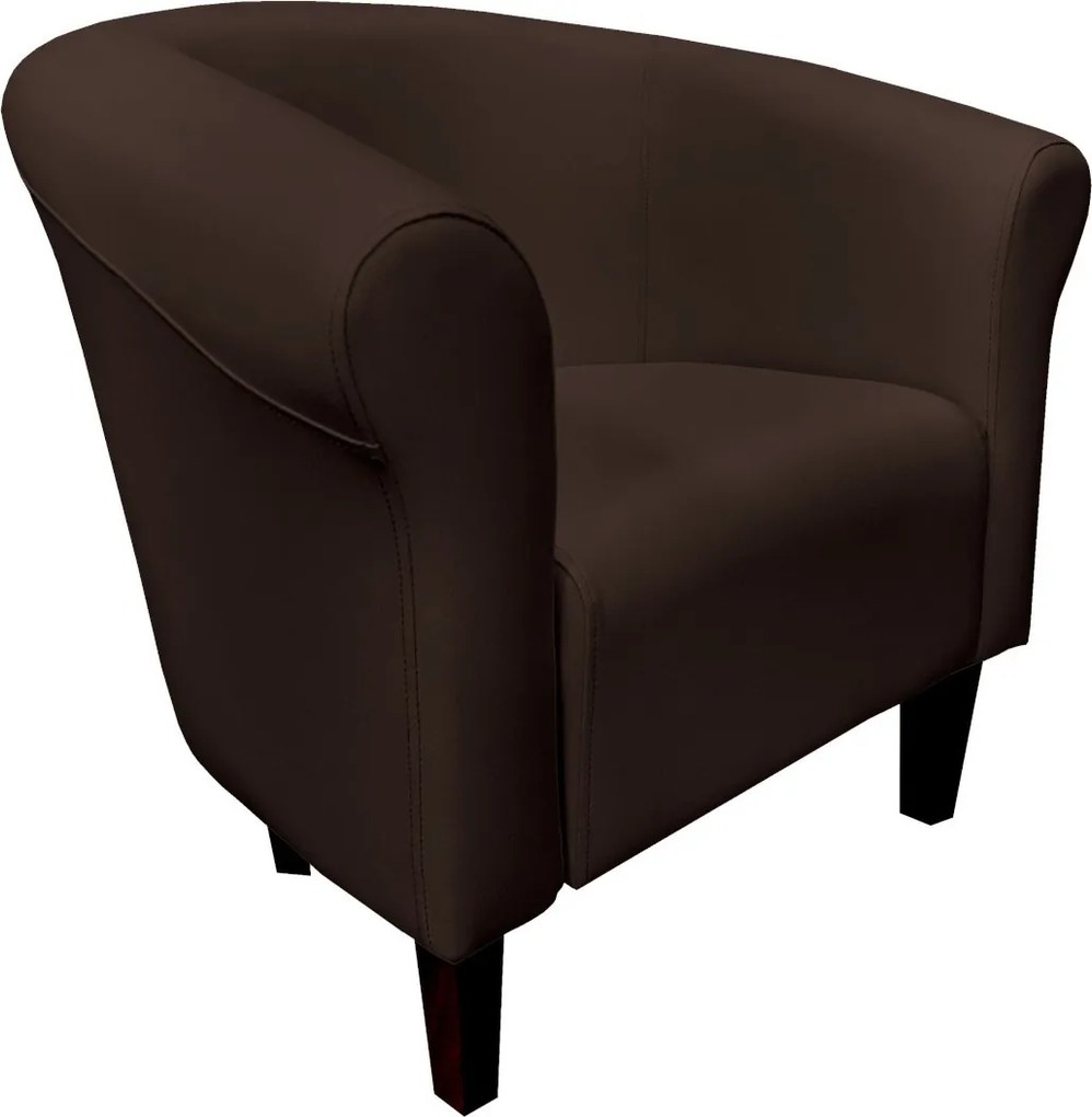 Fotel Milo tkanina Eko-skóra elegancki fotel do salonu i gabinetu : Kolor nogi - Venge, Kolor tkaniny - EKO-SKÓRA - 19D, Wysokość nogi - 15 cm
