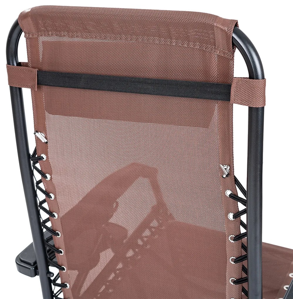 4Home Ogrodowe krzesło leżakowe Relax, brązowy