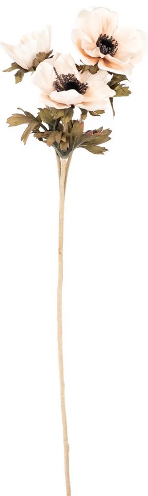 Sztuczna kwiat Anemon kremowy, 3 kwiaty, 56 x 17cm
