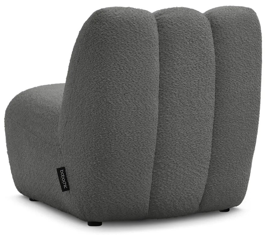 Ciemnoszary fotel z materiału bouclé Janissaire – Bobochic Paris