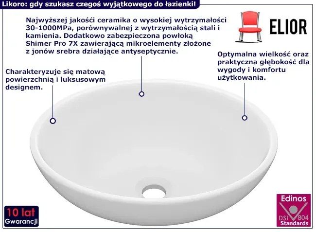 Biała ceramiczna umywalka łazienkowa Rikero 3X