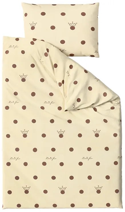 PrzytulneMieszkanie.pl PrzytulneMieszkanie.pl Pościel bawełniana CROWN LOVE FOR beżowa Rozmiar pościeli: 2 szt 70 x 90 cm | 200 x 220 cm