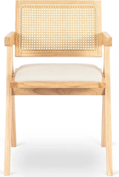 Krzesło Drewniane MADERA 2 Dąb/Beż Ażurowe Klasyczne Retro
