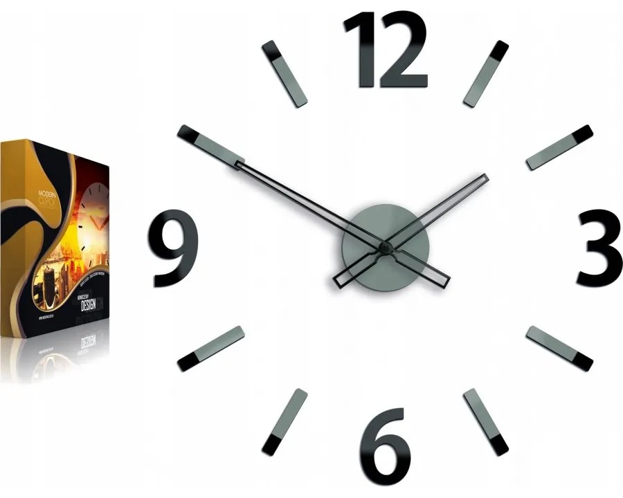 Zegar ścienny z dużymi cyframi naklejany nowoczesny do salonu sypialni loft