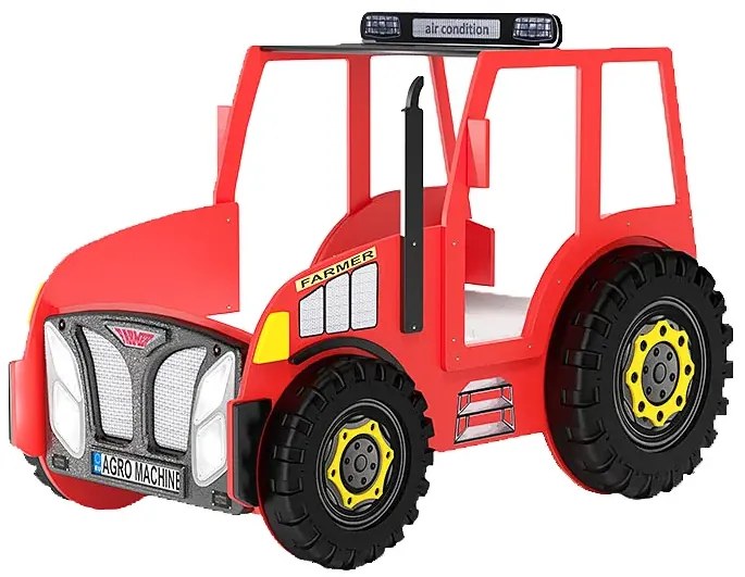Czerwone łóżko dziecięce traktor A2-N99