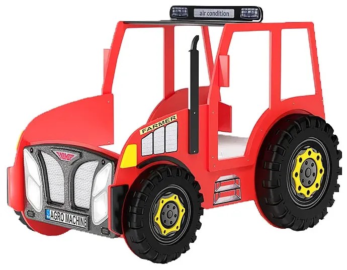 Czerwone łóżko dziecięce traktor - Vivus 90x180 cm