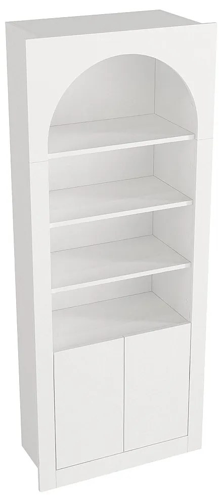 Regał z 4 przegródkami, 2-drzwiowy - Biały - CYMORA
