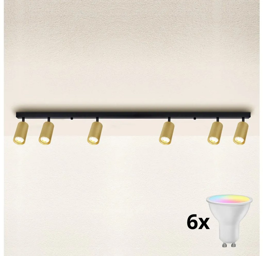 Brilagi - LED ściemnialna oprawa punktowa SELE GOLDEN 6xGU10/6,5W/230V czarny/złoty