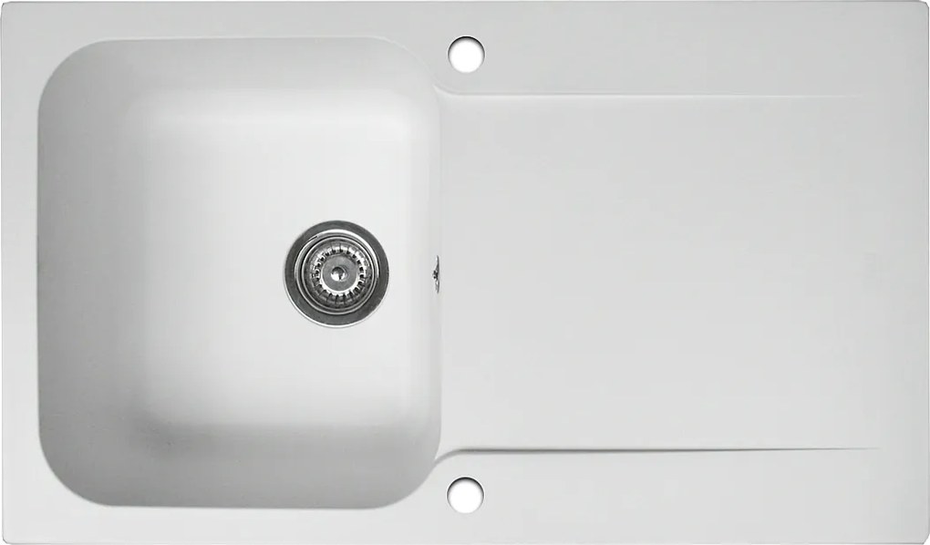 Lisse zlewozmywak dwustronny 1 komora 1 ociekacz z żywicy w kolorze biała - Essebagno