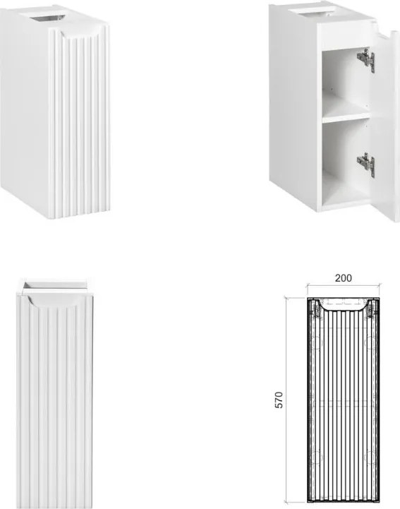 Zestaw łazienkowy Nova 13 kaszmir/biały - szafka 140 cm z umywalkami Beyond i słupek