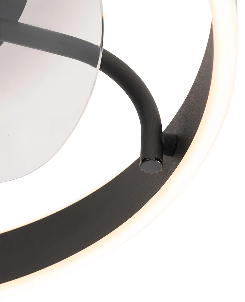 Czarny Wentylator sufitowy z lampą 50 cm z LED z możliwością ściemniania i pilotem - Maddy Nowoczesny Oswietlenie wewnetrzne