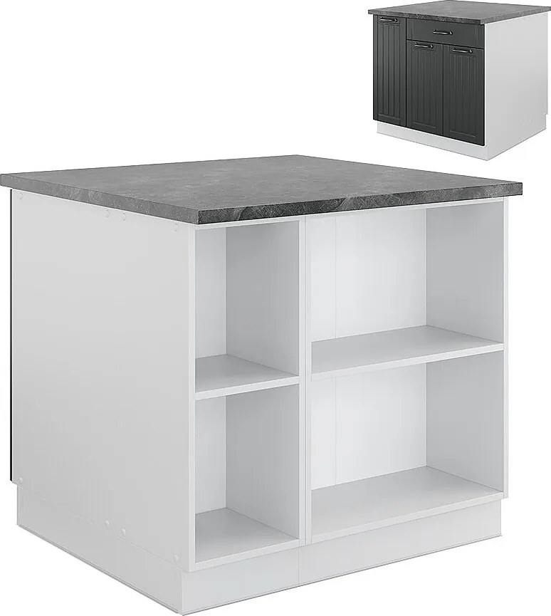 Wyspa kuchenna antracytowy dom wiejski/biały 90x60x82 fame-line