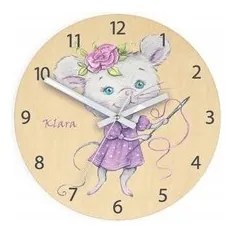 Zegar ścienny cichy do pokoju dziecięcego drewniany nowoczesny dekoracyjny