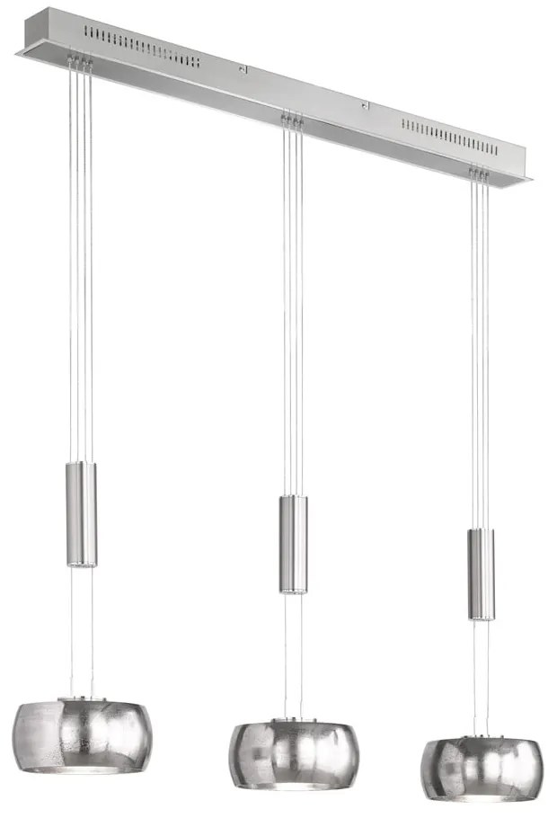 Metalowa lampa wisząca LED ze ściemniaczem w kolorze srebra Colette – Fischer & Honsel
