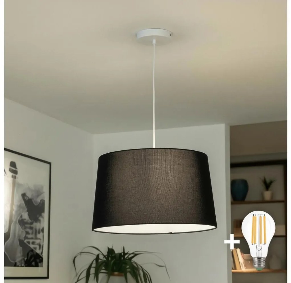 Brilagi - Lampa wisząca LED na linkę CERIA 1x E27/40W/230V średnica 45 cm czarna