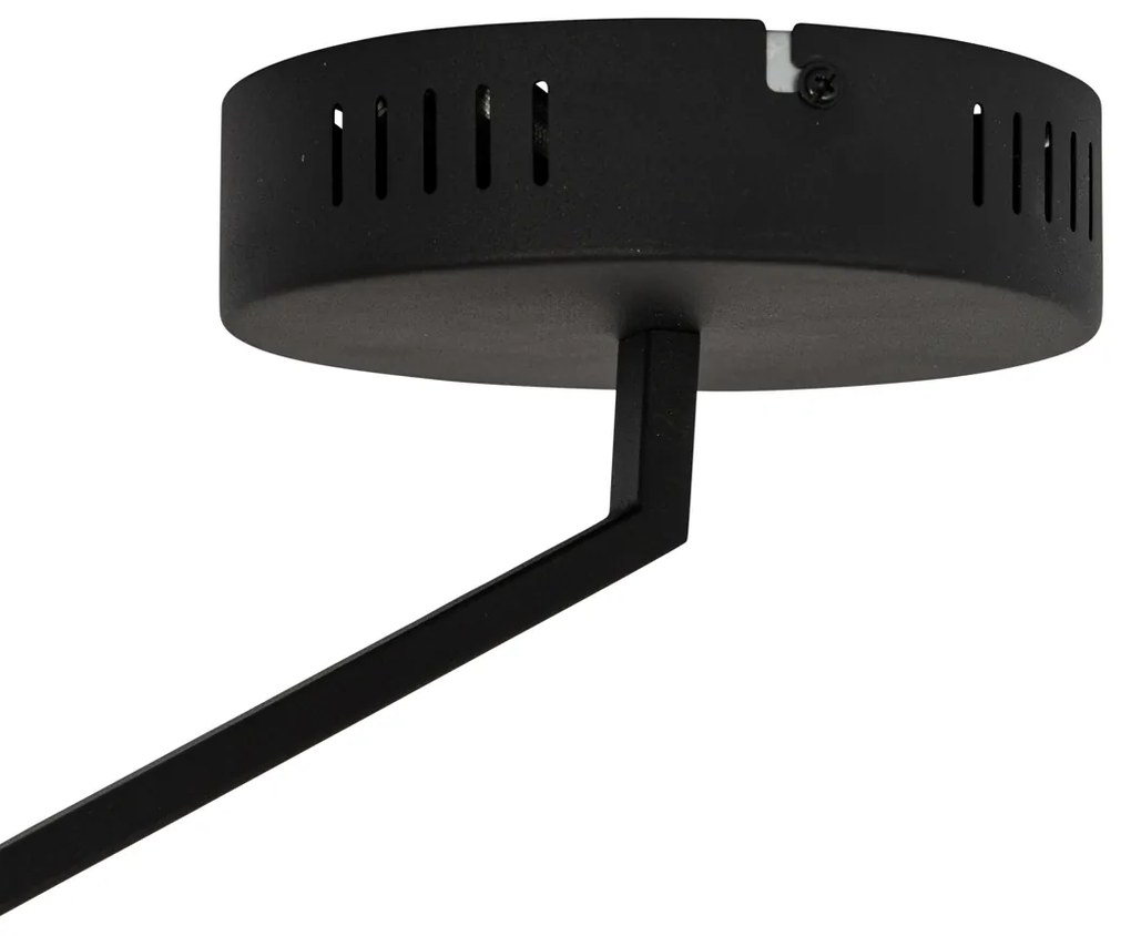 Designerska lampa sufitowa czarna z wbudowanym LED z 3-stopniowym ściemniaczem - AnelloDesignerski Oswietlenie wewnetrzne