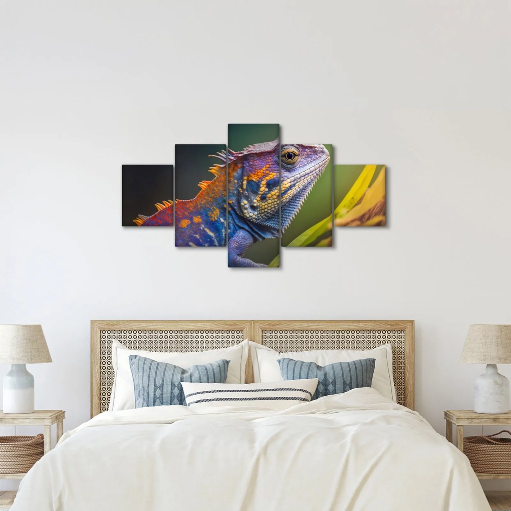 Obraz - Kolorowy legwan (125x70 cm)